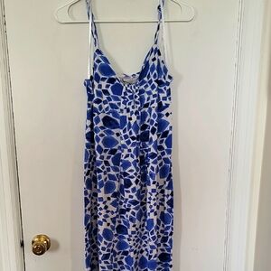 Blue Patterned Women's Long Maxi Dress